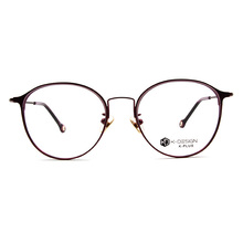 K-DESIGN K PLUS舒適彈力款眼鏡◆巧思新搭波士頓框眼鏡 玫瑰紫