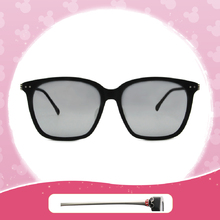 Disney 米奇│童話城堡 方框太陽眼鏡 銀面黑