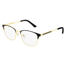 GUCCI | 線條款眉框眼鏡 黑金色