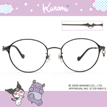 三麗鷗夢幻隊▪︎酷洛米｜闇夜骷顱吊墜 梨圓框眼鏡｜微光黑