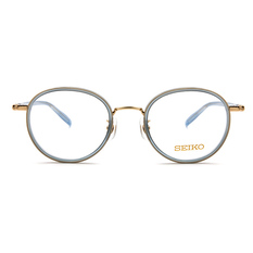 SEIKO 知性の鈦 粉嫩糖霜復古橢圓框眼鏡 ▏透藍金