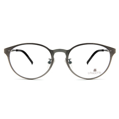 LANCETTI 鋼質知性線條橢圓框眼鏡 ▏霧銀/黑
