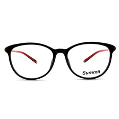 SUMMIT 圓柱風眼鏡情微貓眼框眼鏡 ▏亮黑/紅