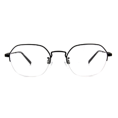 CHARMANT  知性簡約多邊型眉框眼鏡 ▏韻黑