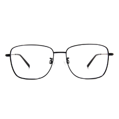 CHARMANT  雅緻紋雕大方框眼鏡 ▏藏青銀