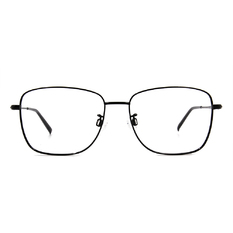 CHARMANT  雅緻紋雕大方框眼鏡 ▏知性黑