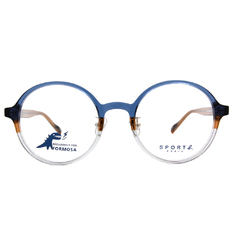 SPORT b.│調色盤經典標誌圓框眼鏡★藍與棕