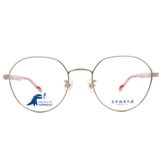 SPORT b.│個性玩味標誌款眼鏡多邊框眼鏡★粉晶銀