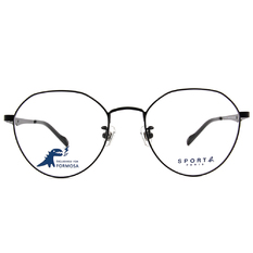 SPORT b.│鋸齒星星氣質波士頓框眼鏡★知性黑