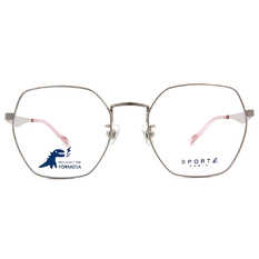 SPORT b.│滿版恐龍視覺系多邊框眼鏡★優雅銀