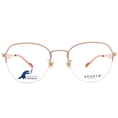 SPORT b.│小恐龍星星塗鴉眉型半框眼鏡★香檳粉