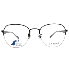SPORT b.│小恐龍星星塗鴉眉型半框眼鏡★滑板黑