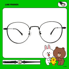 LINE FRIENDS★熊大款｜puppy小零食 波士頓框眼鏡｜亮眼黑