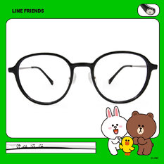 LINE FRIENDS★熊大款｜小肉球腳印 波士頓框眼鏡｜銀河黑