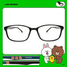 LINE FRIENDS★熊大款｜MINI熊大 長方框眼鏡｜精彩黑