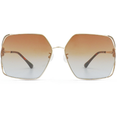 SUPER IDOL l 簍空樣時尚多邊框太陽眼鏡 l 可可棕