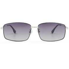 SUPER IDOL l 時髦紳士長方框太陽眼鏡 l 銀帶紫