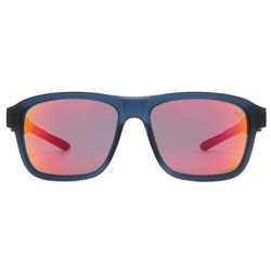 PUMA l 粗邊潮流方框太陽眼鏡 深透藍/紅