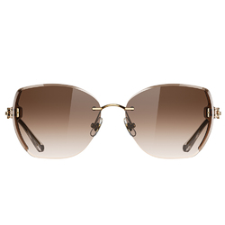 Helen Keller 琢光多邊框太陽眼鏡 幻棕