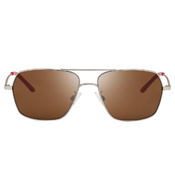 PUMA | 都會疾影飛官框太陽眼鏡 | 紅X銀