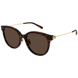 GUCCI | 奢華密語圓框太陽眼鏡 | 琥光棕