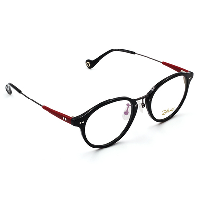 米奇系列  呆萌圓框眼鏡米奇意象俏皮風眼鏡  極簡黑  (2M6129A-1-1-50)