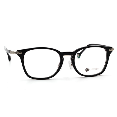 K-Design  17年款眼鏡 韓國框眼鏡型-設計師大韓風眼鏡格徽紋款 騎士黑 (KD2-1508-1-1-51)