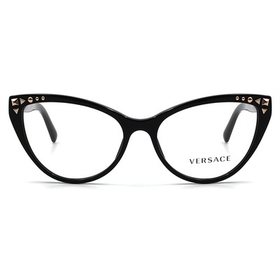 VERSACE 時尚混搭魅力舞現 現代摩登款眼鏡 鉚釘黑 (VE3191-GB1-54)