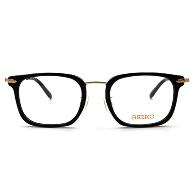SEIKO 知性の鈦 金屬菱鑽款眼鏡復古方框眼鏡 ▏金黑