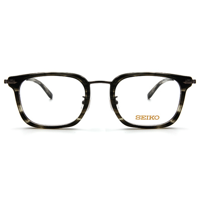 SEIKO 知性の鈦 金屬菱鑽款眼鏡復古方框眼鏡 ▏水墨黑