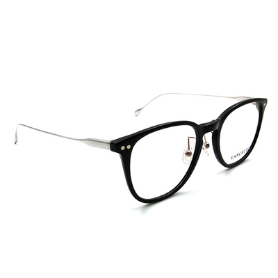 LANCETTI 極現代感眼鏡細邊大方框眼鏡 ▏亮黑/銀