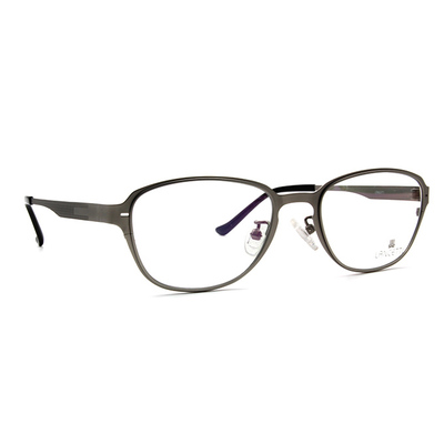 LANCETTI 鋼質知性方塊橢圓框眼鏡 ▏霧銀/黑