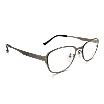 LANCETTI 鋼質知性方塊橢圓框眼鏡 ▏霧銀/黑