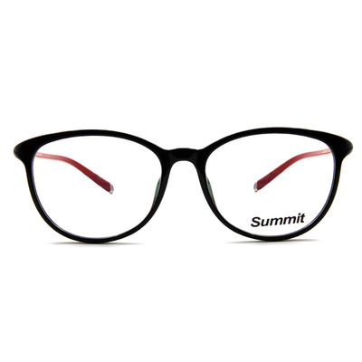 SUMMIT 圓柱風眼鏡情微貓眼框眼鏡 ▏亮黑/紅