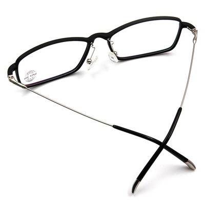 SUPER IDOL 輕細性格長方框眼鏡 ▏霧黑/削銀