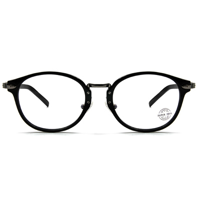 SUPER IDOL 工業質感波士頓框眼鏡 ▏亮黑/亮槍