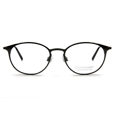 CHARMANT β-鈦 古典現代框眼鏡 ▏削銀黑