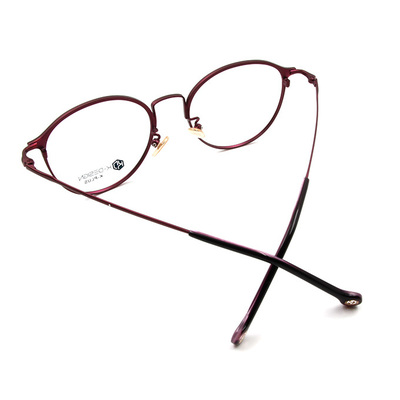 K-DESIGN K PLUS舒適彈力款眼鏡◆巧思新搭波士頓框眼鏡 玫瑰紫