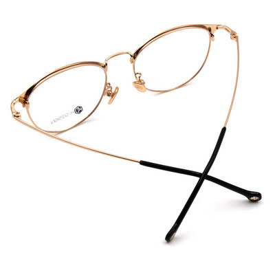 K-DESIGN K PLUS舒適彈力款眼鏡◆純粹學院威靈頓框眼鏡 彩褐金
