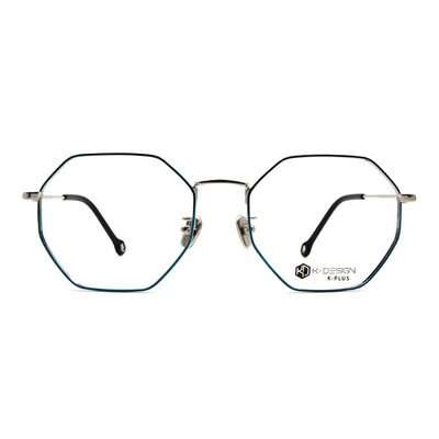 K-DESIGN K PLUS舒適彈力款眼鏡◆奇妙的幾合世界多角框眼鏡 地中海綠