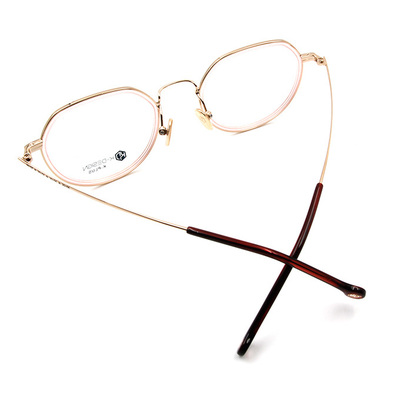 K-DESIGN K PLUS 舒適輕盈系列  ▏粉紅冰河傳說幾何半圓框眼鏡 冰晶粉