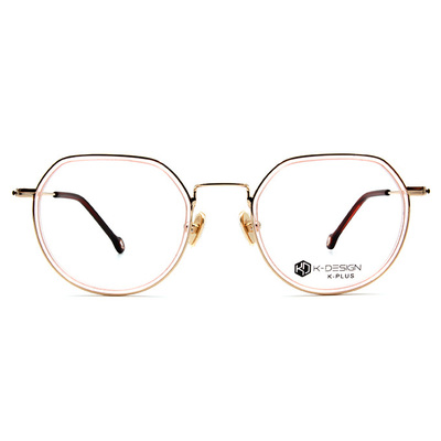 K-DESIGN K PLUS 舒適輕盈系列  ▏粉紅冰河傳說幾何半圓框眼鏡 冰晶粉