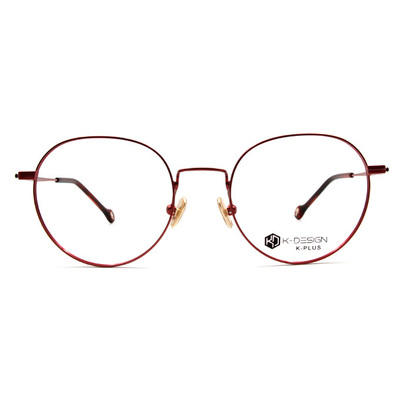K-DESIGN K PLUS 舒適輕盈系列  ▏純色時代質感圓框眼鏡 印霜紅