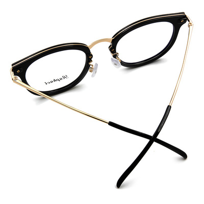 Raphael 精緻典雅工藝微貓眼框眼鏡♦ 質感黑/金