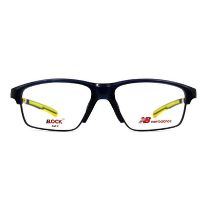 New Balance ELOCK 雙質交界N標眉框眼鏡✦極光藍/亮黃
