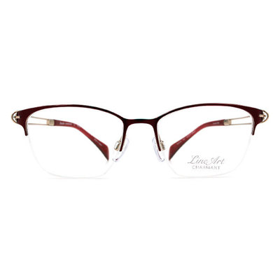 LineArt CHARMANT 簡約簍空設計眉架框眼鏡◆紅梨色