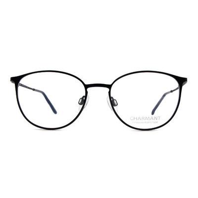 CHARMANT β-鈦 日式彩紋梨圓框眼鏡 ▏靛藍/藍紋