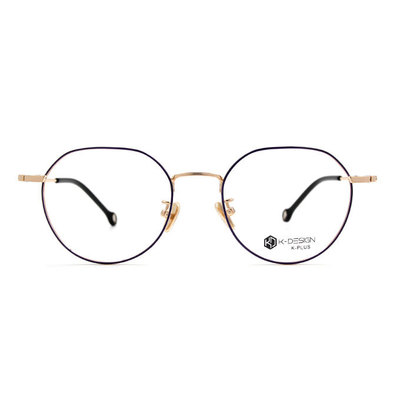 K-DESIGN K PLUS 俏皮的時光多角框眼鏡◆金藕紫