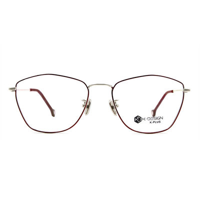 K-DESIGN K PLUS 美杜莎優雅多邊框眼鏡◆銀透紅