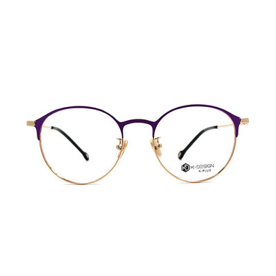 K-DESIGN K PLUS 爵士貓眼復古眉框眼鏡◆藏金紫